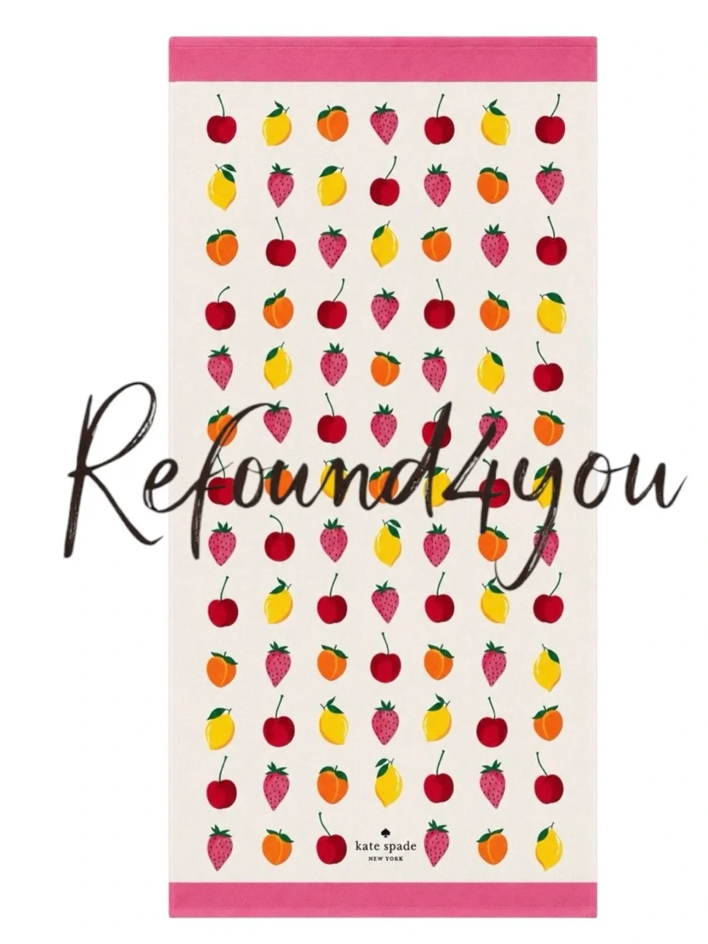Kate Spade - ‘Mixed Fruit’ Beach Towel. Oversized 36” x 72” NWT. Firm!